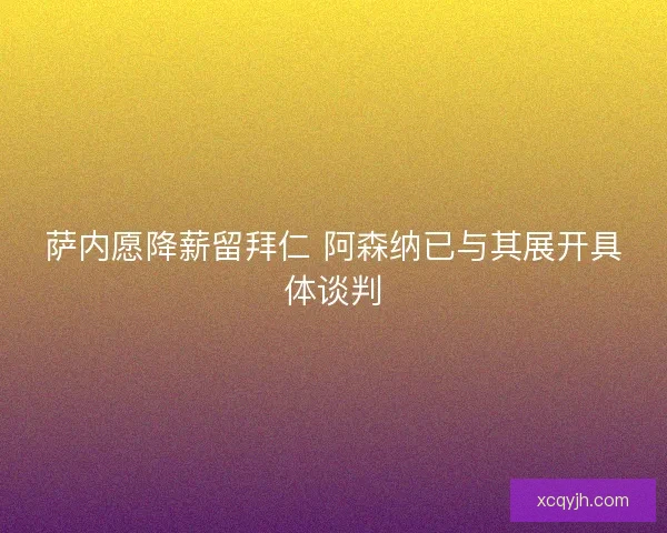 萨内愿降薪留拜仁 阿森纳已与其展开具体谈判 萨内愿降薪留拜仁 阿森纳已与其展开具体谈判
