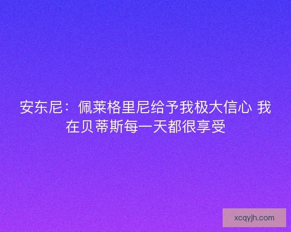 安东尼:佩莱格里尼给予我极大信心 我在贝蒂斯每一天都很享受 安东尼:佩莱格里尼给予我极大信心 我在贝蒂斯每一天都很享受