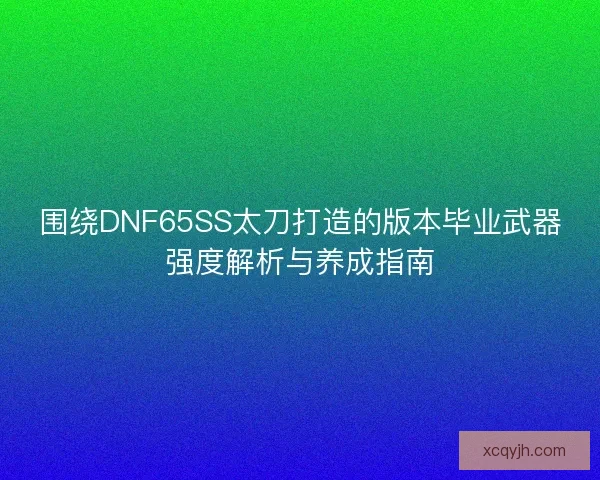 围绕DNF65SS太刀打造的版本毕业武器强度解析与养成指南